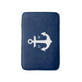 Monogramm des Navy Blue Anchor Badematte (Vorderseite Vertikal)