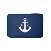 Monogramm des Navy Blue Anchor Badematte (Vorderseite)