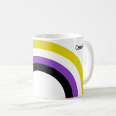 Monogramm des nicht binären Regenbogens, nicht bin Kaffeetasse (VorderseiteRechts)