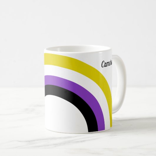 Monogramm des nicht binären Regenbogens, nicht bin Kaffeetasse (VorderseiteRechts)