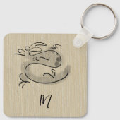 Monogramm des Niedlichen Drachenjahres in China un Schlüsselanhänger (Rückseite)
