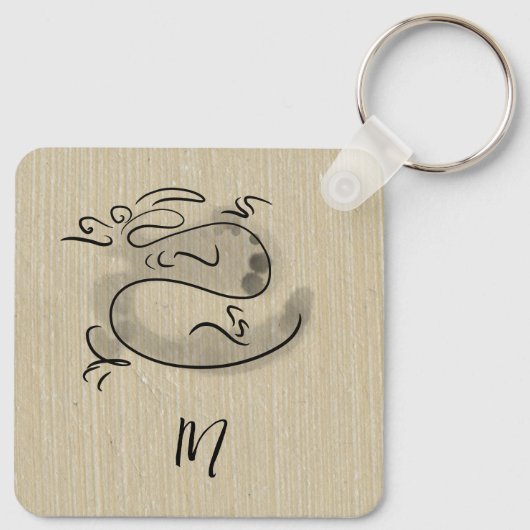 Monogramm des Niedlichen Drachenjahres in China un Schlüsselanhänger (Rückseite)