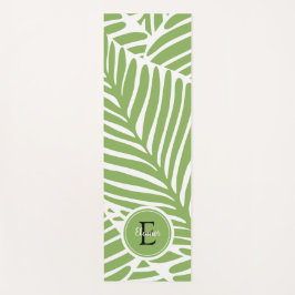 Monogramm des niedlichen Girl Feminine Leaf-Muster Yogamatte