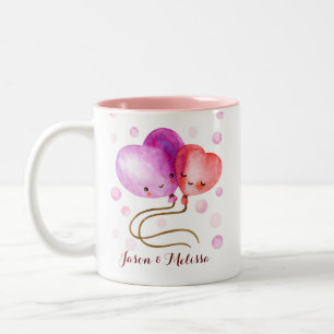 Monogramm des niedlichen Valentinstag Zweifarbige Tasse