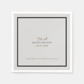 Monogramm des Paares (Name/Initial) auf weiß Serviette (Vorderseite)