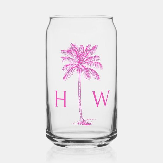 Monogramm des Palm Palmetto Tree Dosenglas (Vorderseite)