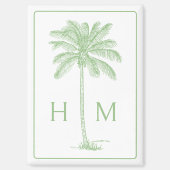 Monogramm des Palm Palmetto Trees grün und weiß Magnet (Vorderseite)