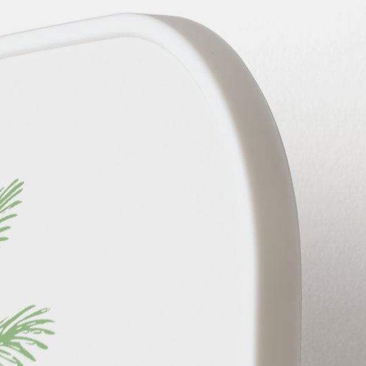 Monogramm des Palm Palmetto Trees grün und weiß Pickleball Schläger (Linke Seite)