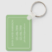 Monogramm des Palm Palmetto Trees grün und weiß Schlüsselanhänger (Rückseite)