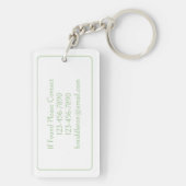 Monogramm des Palm Palmetto Trees grün und weiß Schlüsselanhänger (Rückseite)