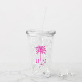 Monogramm des Palmetto Palm Trees Acryltrinkbecher