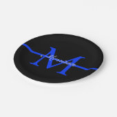 Monogramm des Party für die Polizeieinweisung in d Pappteller (Schrägansicht)