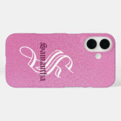 Monogramm des personalisiert rosa Glitzer Case-Mate iPhone Hülle (Rückseite (Horizontal))