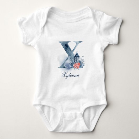 Monogramm des personalisierten Individuellen Namen Baby Strampler (Vorderseite)