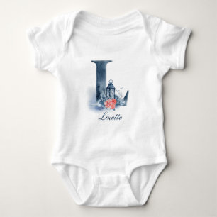 Monogramm des Personalisierten Individuellen Namen Baby Strampler