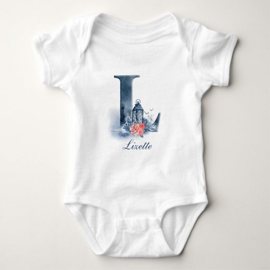 Monogramm des personalisierten Individuellen Namen Baby Strampler (Vorderseite)