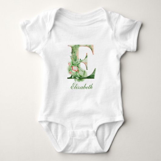 Monogramm des personalisierten Individuellen Namen Baby Strampler (Vorderseite)