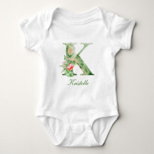 Monogramm des Personalisierten Individuellen Namen Baby Strampler