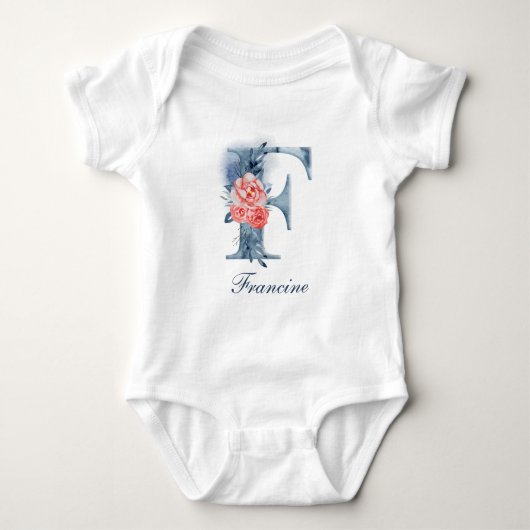 Monogramm des personalisierten Individuellen Namen Baby Strampler (Vorderseite)