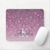 Monogramm des personalisierten Lila Sparkus-Glitze Mousepad (Mit Mouse)
