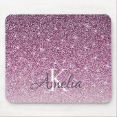 Monogramm des personalisierten Lila Sparkus-Glitze Mousepad (Vorne)
