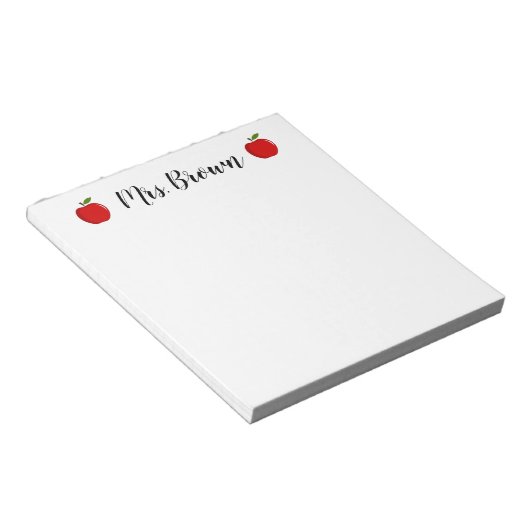 Monogramm des Personalisierten Namens des Lehrers Notizblock (angewinkelt)