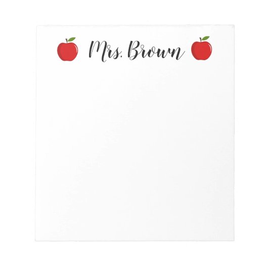 Monogramm des Personalisierten Namens des Lehrers Notizblock (Vorderseite)