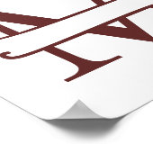 Monogramm des personalisierten Rentierbriefs M Poster (Ecke)