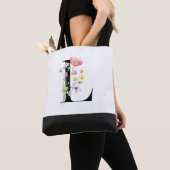 Monogramm des personalisierten Wildblume Buchstabe Tasche (Von Nahem)