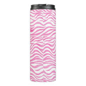 Monogramm des Pink-Aquarellzebra-Druck-| Thermosbecher (Rückseite)