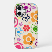 Monogramm des Powers der abstrakten Blume iPhone 16 Hülle (Rückseite)