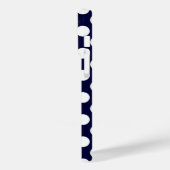 Monogramm des Punktmusters für Navy Blue und White Case-Mate iPhone Hülle (Rückseite / Links)