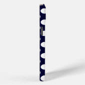 Monogramm des Punktmusters für Navy Blue und White Case-Mate iPhone Hülle (Rückseite / Rechts)