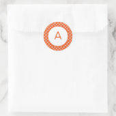 Monogramm des Quatrefolienmusters Runder Aufkleber (Tasche)