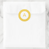 Monogramm des Quatrefolienmusters Runder Aufkleber (Tasche)