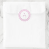 Monogramm des Quatrefolienmusters Runder Aufkleber (Tasche)