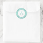 Monogramm des Quatrefolienmusters Runder Aufkleber (Tasche)