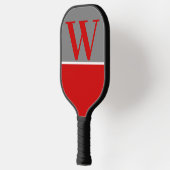 Monogramm des Red & Grey Uni Team Colors Pickleball Schläger (Links)