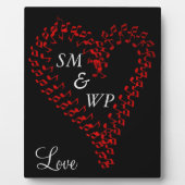 Monogramm des Red Heart Couple Fotoplatte (Vorderseite)