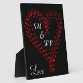 Monogramm des Red Heart Couple Fotoplatte (Seite)