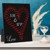 Monogramm des Red Heart Couple Fotoplatte (Seite)