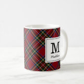 Monogramm des Red Tartan Holiday Kaffeetasse (VorderseiteRechts)