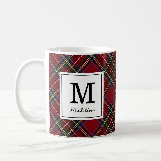 Monogramm des Red Tartan Holiday Kaffeetasse (Links)