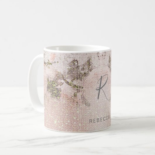 Monogramm des römischen Blumenmusters Kaffeetasse (Vorderseite Links)