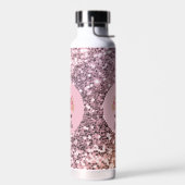 Monogramm des rosa Einhorn-Glitzer Trinkflasche (Links)
