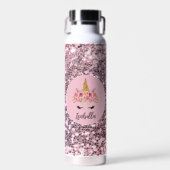 Monogramm des rosa Einhorn-Glitzer Trinkflasche (Vorne)