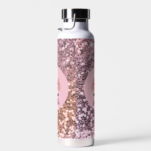 Monogramm des rosa Einhorn-Glitzer Trinkflasche (Rechts)