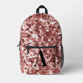 Monogramm des rosa Glitzer Bedruckter Rucksack (Vorderseite)