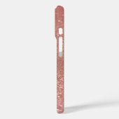 Monogramm des rosa Glitzer Case-Mate iPhone Hülle (Rückseite / Links)
