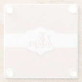 Monogramm des rosa Glitzer Glasuntersetzer (Rückseite)